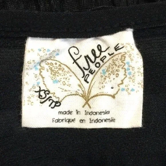 Free People Patra Black Ruffled Shift Mini Slip Dress Sleeveless Stretch Size XS - Picture 8 of 10